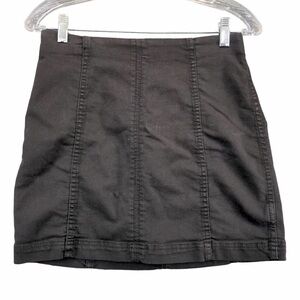 Free People Womens Pencil Skirt Black Size 6 Back Zip Cotton Blend